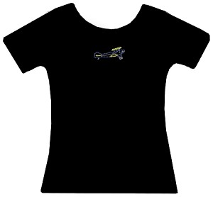 Shown on black shirt 
