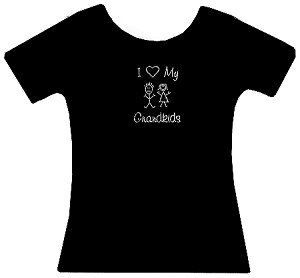 Design shown with 1 boy and 1 girl rhinestone grandchild  