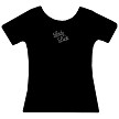 Black Tee, Clear Crystals  