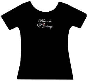 Black Tee, Clear & Colored Crystals 