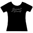 Black tee, clear crystals 