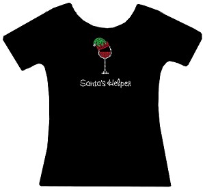 Santa's Helper Rhinestone Christmas Shirt 