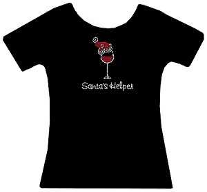 Santa's Helper Rhinestone Christmas Shirt 