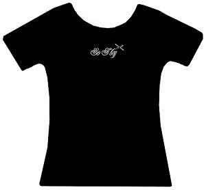 Shown on black shirt 