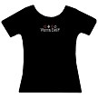 Black Tee with clear and red crystals 